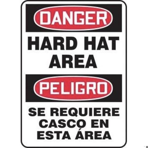 Accuform BILINGUAL OSHA DANGER Safety Sign HARD SBMPPA005XL - main